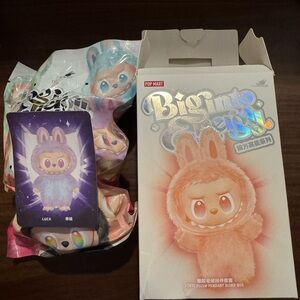 Authentic Pop Mart Big Into Energy Labubu Plush Pendant Luck - Purple